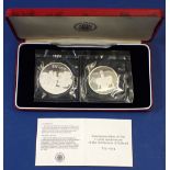 Iceland silver proof (925) set of two coins, 500 & 1000 kronur commemorating 1100th anniversary of
