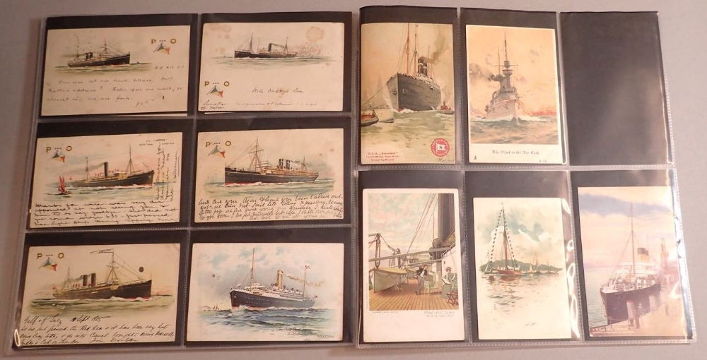A collection of 83 shipping themed postcards including Red Star Line, White Star Line, London - Image 7 of 8