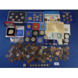 A miscellenous lot of coinage including: pre-decimal farthings though halfcrowns, Victoria through