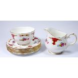 A Duchess floral tea service comprising: six cups and saucers, six tea plates, milk & sugar