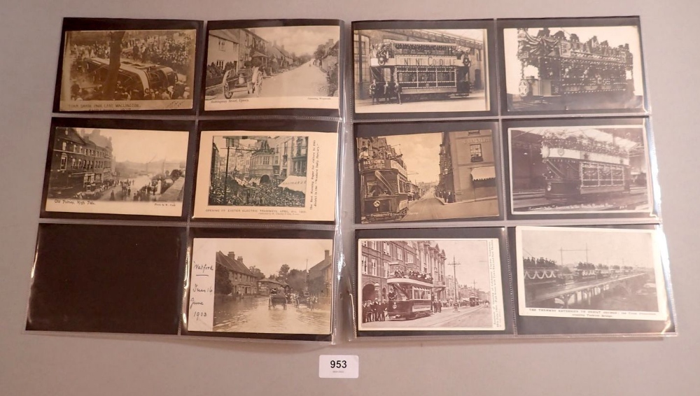 A collection of 23 tram and omnibus postcards, some disasters, crashes, some RP's mainly South - Image 2 of 3