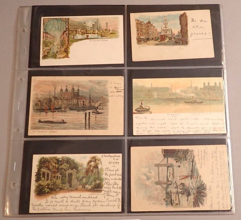 A collection of 48 London scene early postcards with undivided backs including Tower Bridge, Tower
