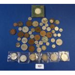A selection of Irish ten shilling and other coins
