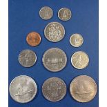 A quantity of Canadian coinage including: 1, 10, 25, 50 cents, dollars 1967, 1971, British