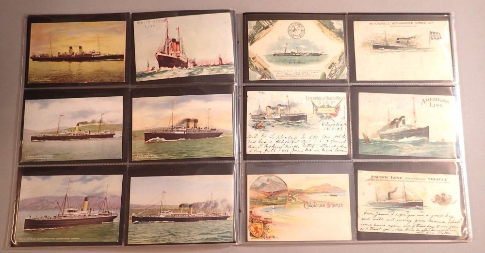 A collection of 83 shipping themed postcards including Red Star Line, White Star Line, London - Image 3 of 8