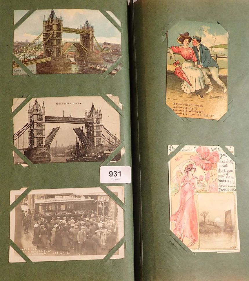 An album of postcards including wide variety of cards, some RP's, humour, from early 1900's - - Image 3 of 5