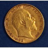A gold half sovereign Edward VII 1906, London Mint - Condition: VF