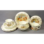A Royal Doulton Bunnykins set of bowls, baby plate, mugs etc