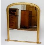 A large Victorian gilt overmantel mirror, 119 x 110cm