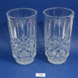 Two boxed Waterford crystal 'Marquis' vases - 23cm tall