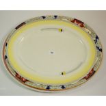 A large Victorian meat plate with floral border, a Shelley Art Deco meat plate and one other with