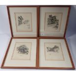 Cecil Aldin - four prints of Old Inns, 17 x 15cm