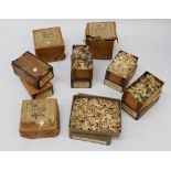 A box of seven antique wooden jigsaws including three from the 'A1 Puzzle Club'