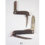 Two military clasp knives
