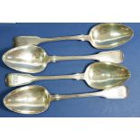 A set of four silver tablespoons, London 1818 by Thomas Wilkes Barker, 273g