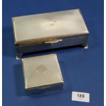 A silver cigarette box, Birmingham 1953 and another silver cigarette box, London 1923