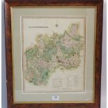 A map of Gloucestershire published by Henry Teesdale, 40 x 34cm