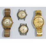 A group of four mechanical gentleman's watches including Seiko Five, Oris and two others