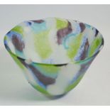 A studio glass Patchwork bowl by Pauline Solven, signed 2003, 18.5cm diameter