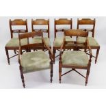 A set of five 19th century mahogany dining chairs with bar backs and turned supports (four diners