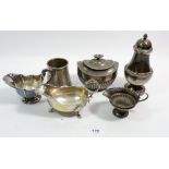 Six items of silver plate