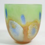 A studio glass Garden bowl by Pauline Solven, signed 1996, 15.5cm diameter