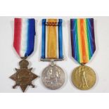 WWI medal trio to Lance Corporal J W Keen Duke of Cornwall L.116998
