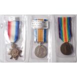 A WWI medal trio to Sergent H Cook, Loyal North Lancs 8795