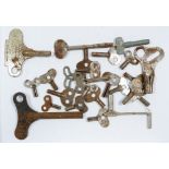 A collection of various clockwork toy winding keys including Schuco, Meccano etc.