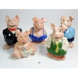 Five Wade Nat West piggy banks