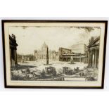 A 19th century Piranesi print 'Veduta Della Grand Piazza e Basilica di san Pietro' 44 x 70cm