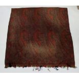An antique paisley woven wool shawl with all over boteh design 160 x 320cm