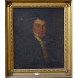 An early Victorian oil on canvas portrait of a gentleman in gilt frame, 49 x 60cm