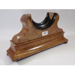 A Victorian walnut plinth form barometer stand, 37cm wide