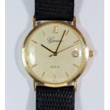 A 9 carat gold Geneve gentleman's quartz wrist watch