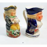 A large Victorian Toby jug holding mug, 23cm and another Toby jug