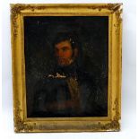 A Victorian oil on canvas portrait of a gentleman in gilt frame, 55cm x 67cm