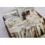A box of over forty sewing patterns