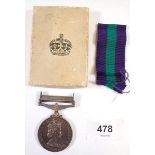 A General Service medal Malaya bar to Fusilier J Pate R S F 230 85444