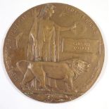 A WWI death plaque to Chester Robson