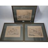 Three pencil engravings of dogs after George Morland printed by Thompson, 21 x 26cm