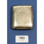A silver cigarette case, 74g