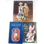 Three books on porcelain - Bow, Worcester and Meissen