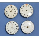 Four assorted early 19th century watch movements including Theo Atkinson, William Hassall of