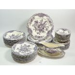 A Crown Ducal 'Bristol' dinner service comprising: six dinner plates, ten side plates, ten bowls,