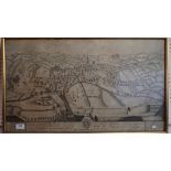 An antique print The North Perspective View of Sheffield by Thomas Oughtibridge, 41 x 71cm