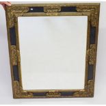 A black and gilt framed mirror, 60 x 96cm