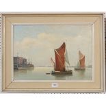 Vavasour Hammond (1900-1985) - pair of oil on board maritime scenes with sailing barges on the Essex