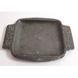 A Tudric pewter pin tray designed by Archibold Knox, No. 01263 made by Solkets, 13 x 10cm