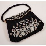 A vintage floral beadwork handbag